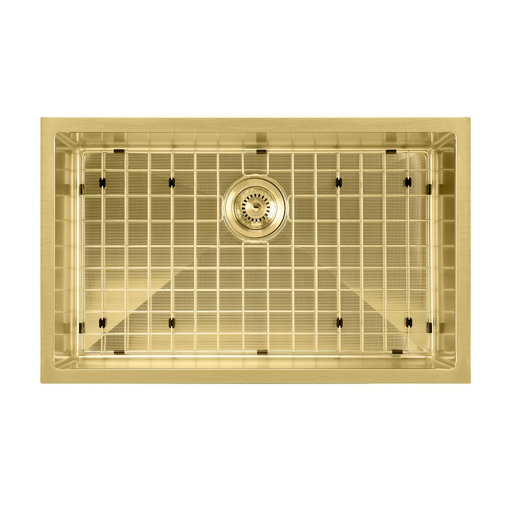 Whitehaus Whnpl2918-B Noah Plus Collection Kitchen Sink Brass