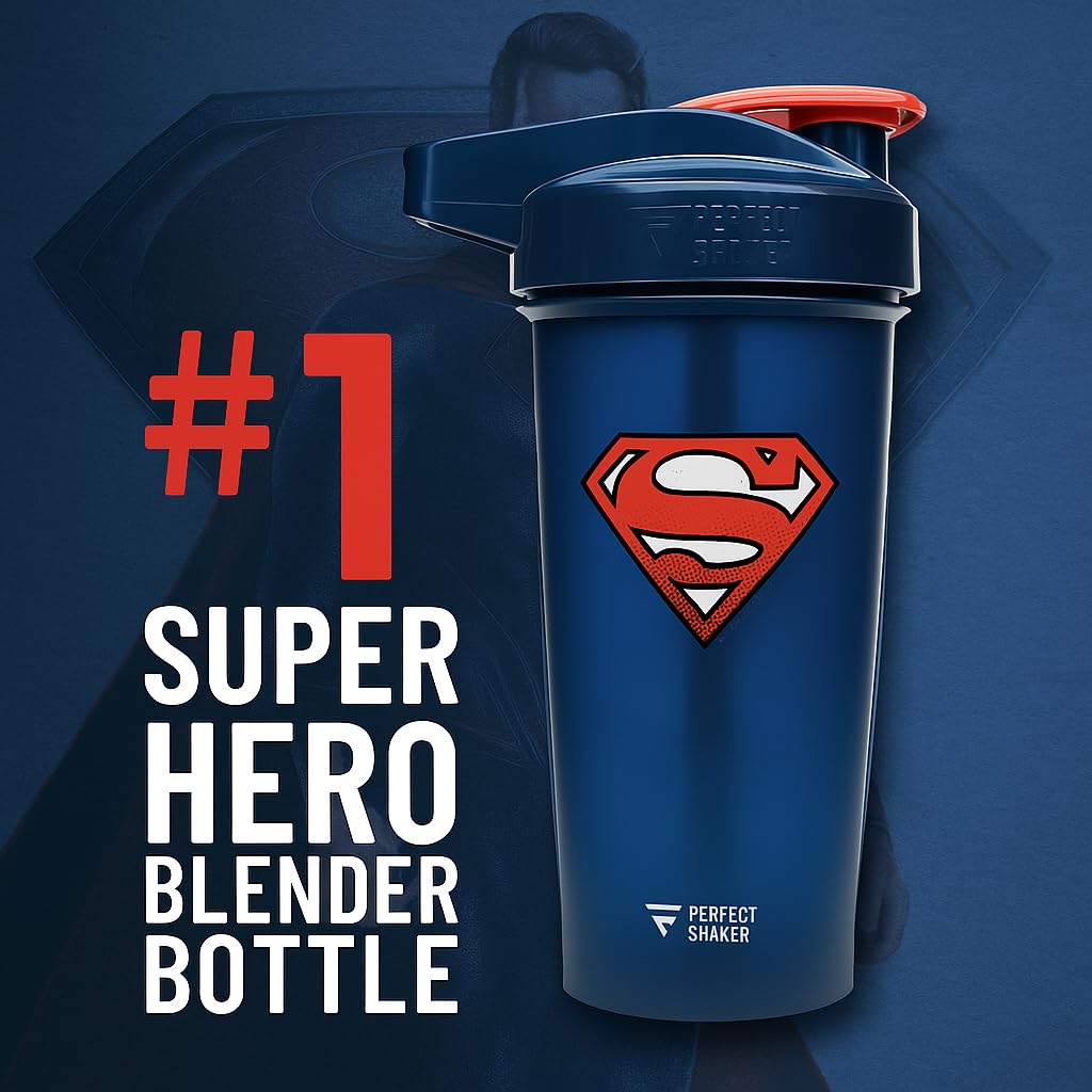 Perfectshaker Performa Activ Dc Comics & Justice League Series Shaker Bottle, Best Leak Free Bottle With Actionrod Mixing Techno