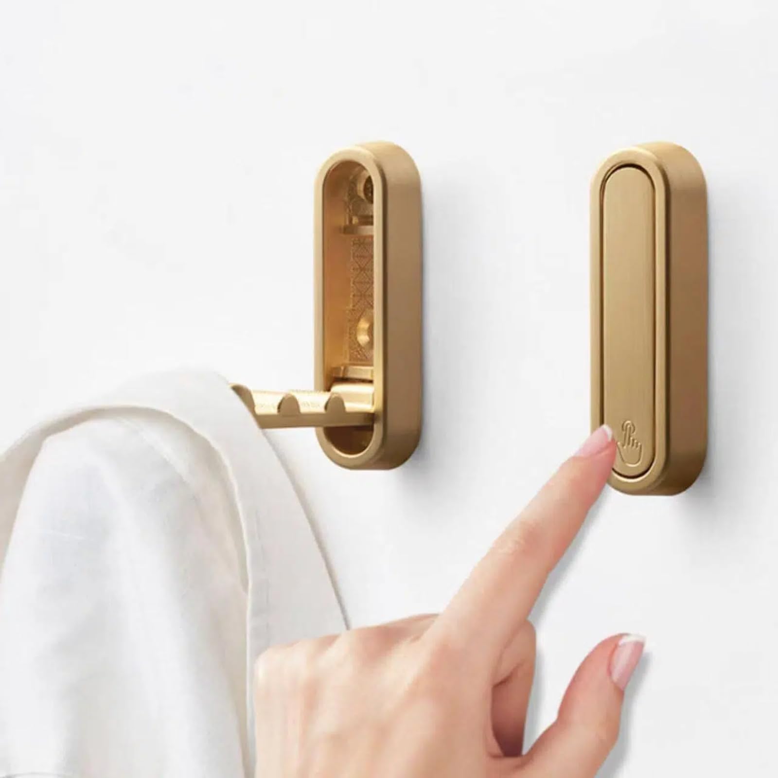 Cloth Hanger For Wall | Foldable Hanger Wall Hooks  Gold Coat Hooks For Closet, Door & Bathroom | Heavy Duty Folding Hangers Fo