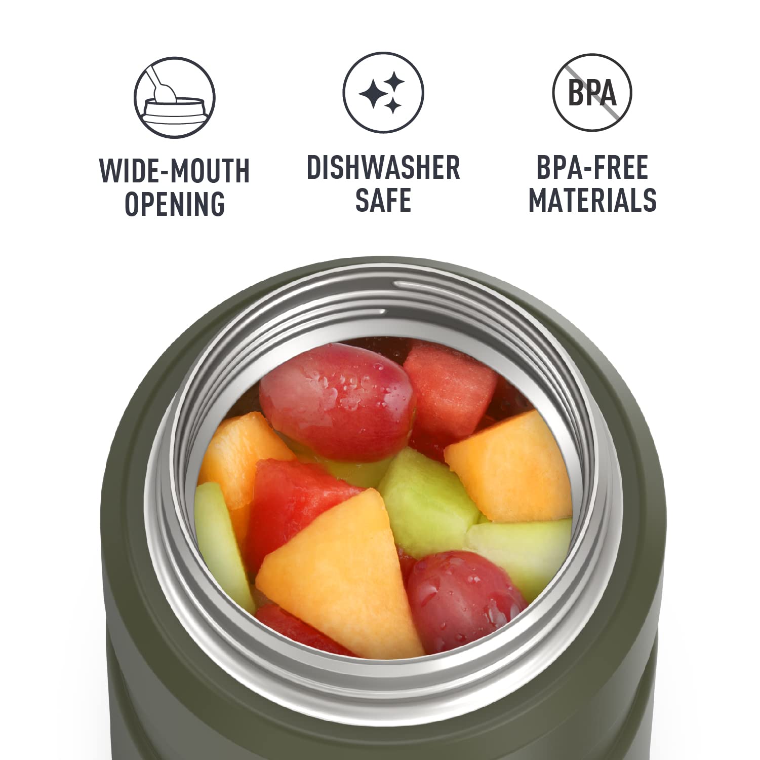 Thermos Stainless King Vacuum-Insulated Food Jar, 24 Ounce, Army Green