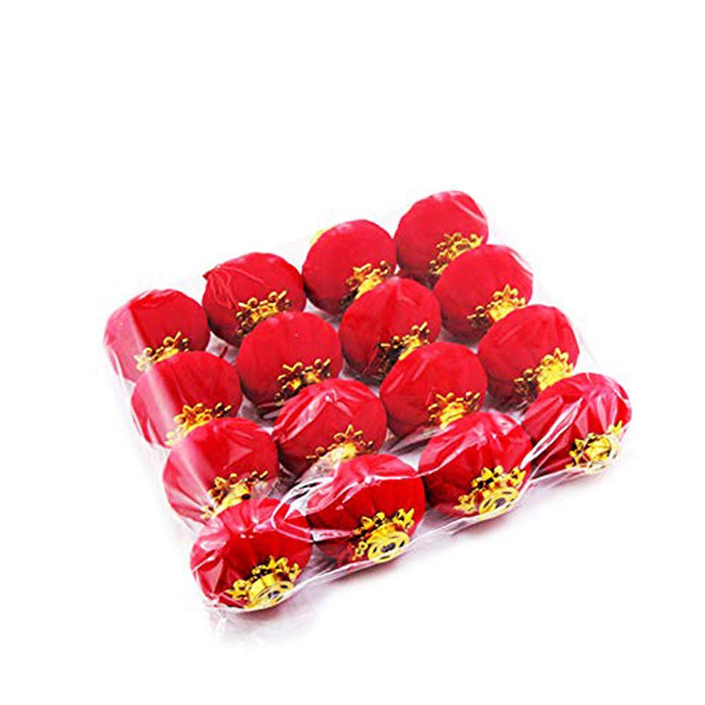 Yahpetes Red Lantern 16 Pcs Lucky Hanging Lanterns Decoration 1.97X2.17 New Year Wedding Party Hang Mini Lantern Home Decoration