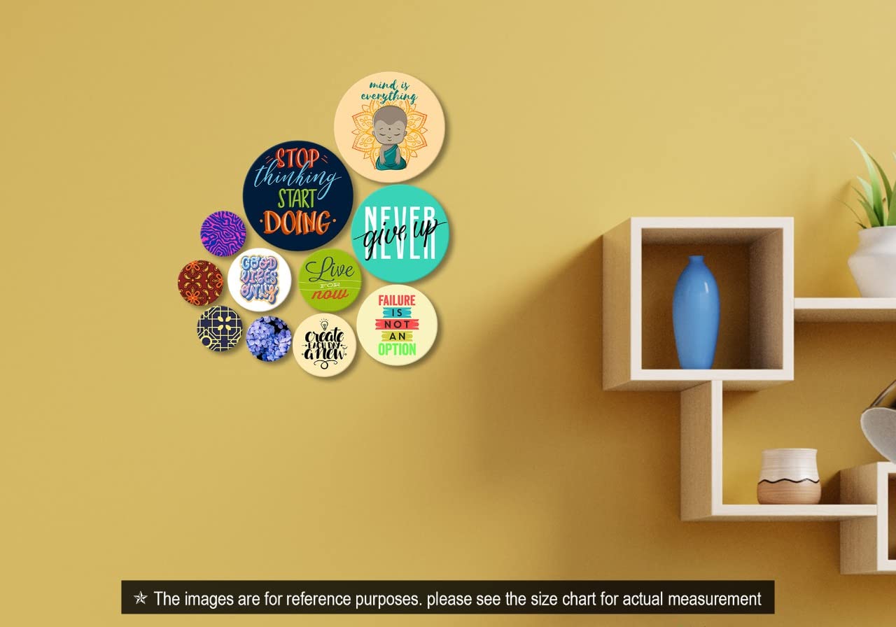 It2M Wooden Wall Decor Set Of 11 Multicolour - Spw9