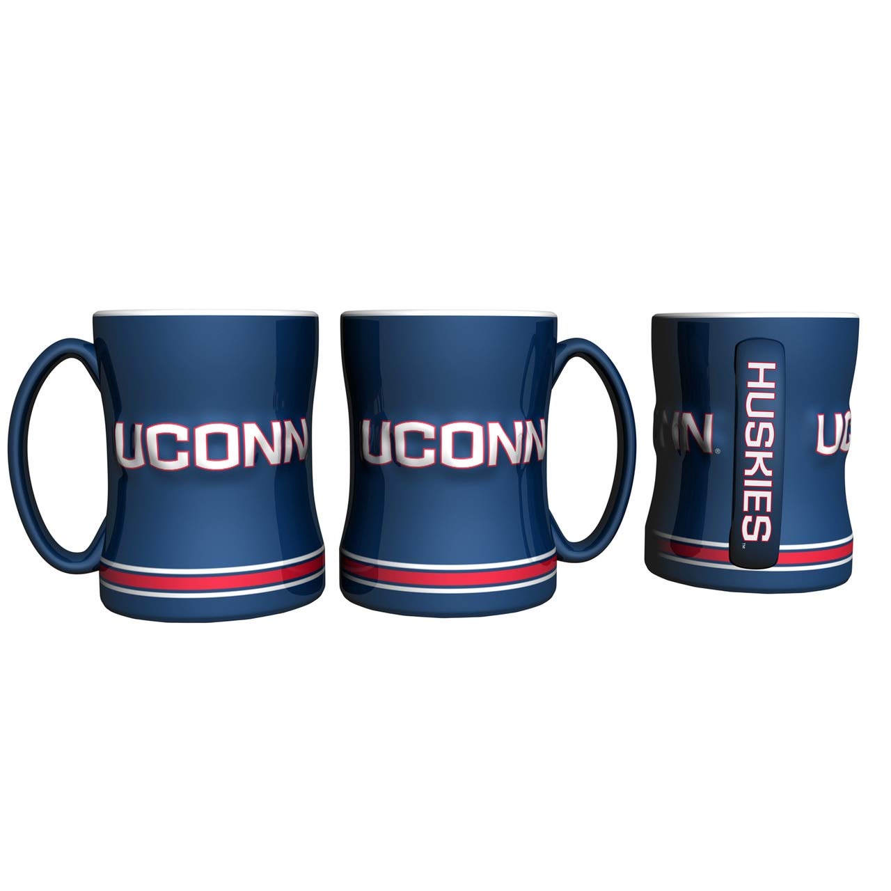 Ncaa Connecticut Huskies Coffee Mug14Oz Sculpted Relief, Team Color, 14 Ounce