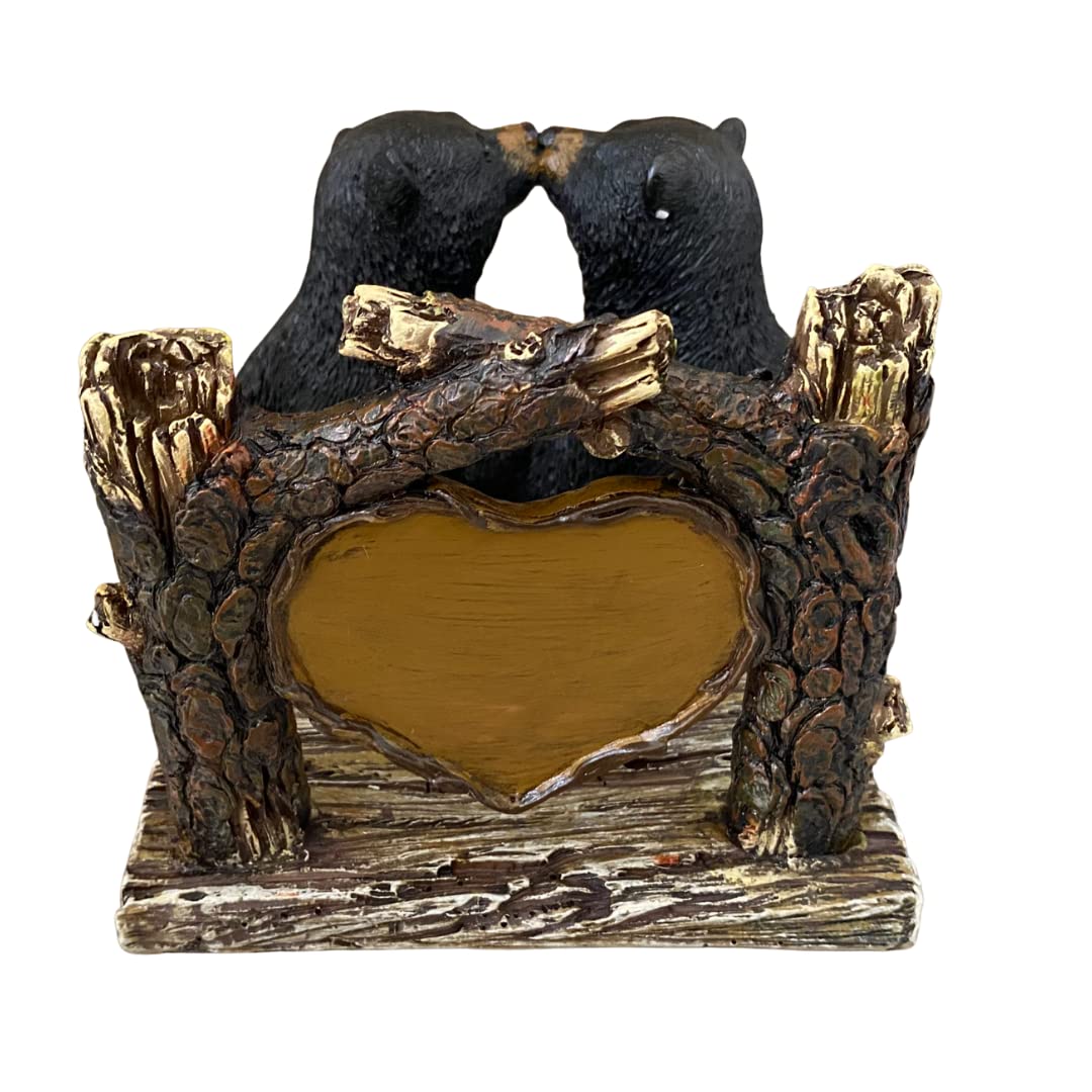Comfy Hour Western Retro Collection Resin Craft Lover Bears Kissing Napkin Holder Black