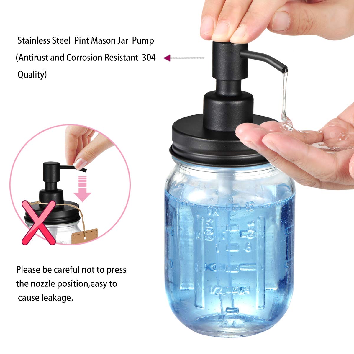 Komashr Mason Jar Bathroom Accessories Lids Set(4Pcs) - Jars Not Included - Soap Dispenser,Toothbrush Holder, Apothecary Jars Li