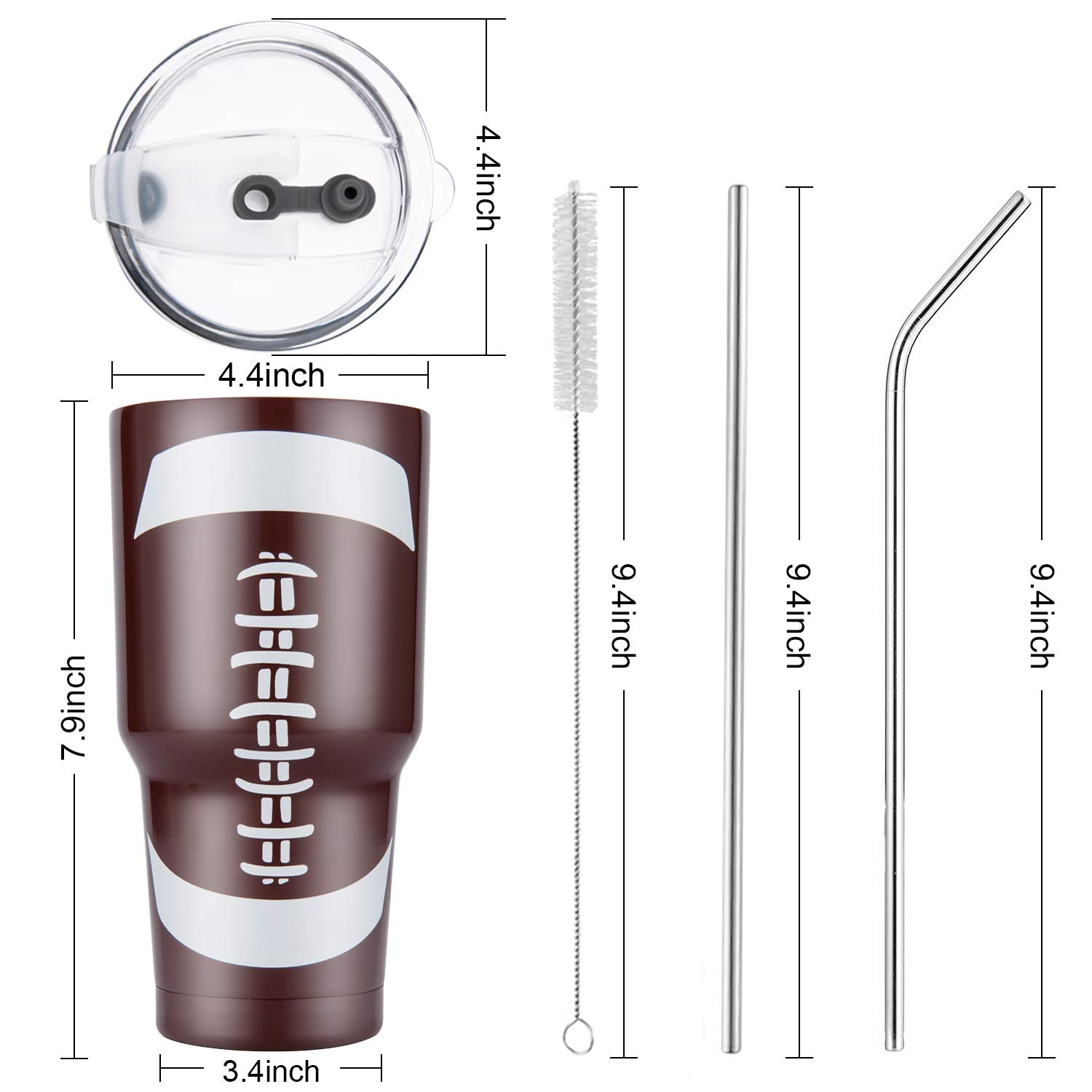 Joyclub 30Oz Tumbler Stainless Steel Double Wall Vacuum Insulated Tumbler Cup Travel Mug With Lid, Straw And Cleaning Brush For