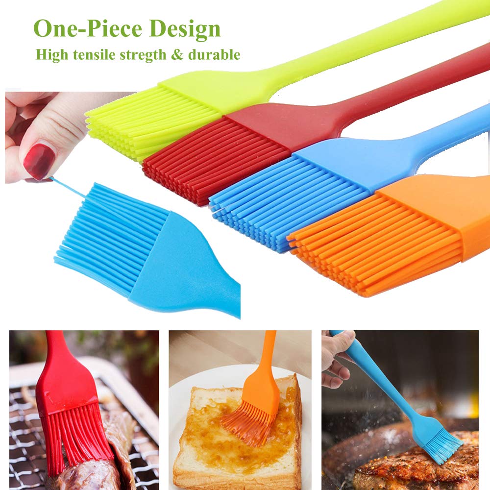 Grill Basting Brush Silicone Pastry Baking Brush Bbq Sauce Marinade Meat Glazing Oil Brush Heat Resistant, Kitchen Cooking Baste