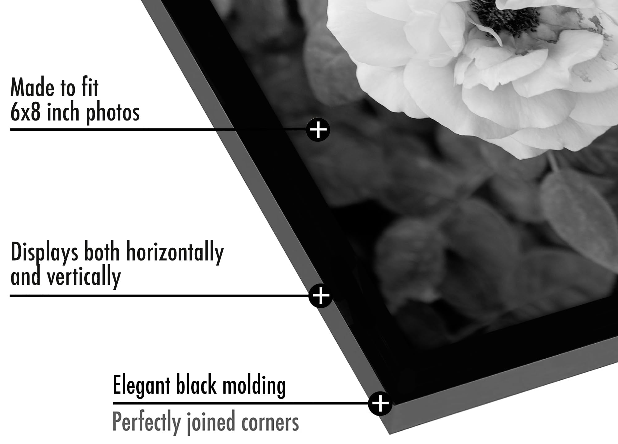 Americanflat 6x8 Picture Frame with Polished Plexiglass - Set of 5 - Galleria Collection - Picture Frames for Tabletop and Wall