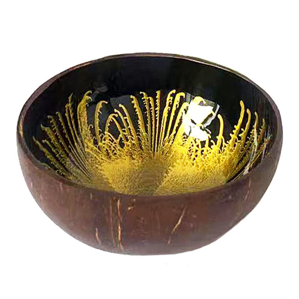 Qtmy Coconut Decorative Bowl Natural Coconut Shell Storage Bowl Coconut Serving Bowls Candy Container Nuts Holder(About 5.3 X 2.