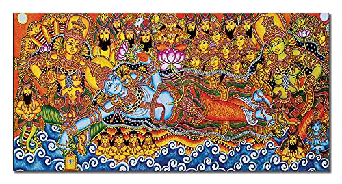 Namaste Home - Krishna Painting - Traditional - Canvas Painting for Home and Office Decoration Wall Painting Without Frame (Cott