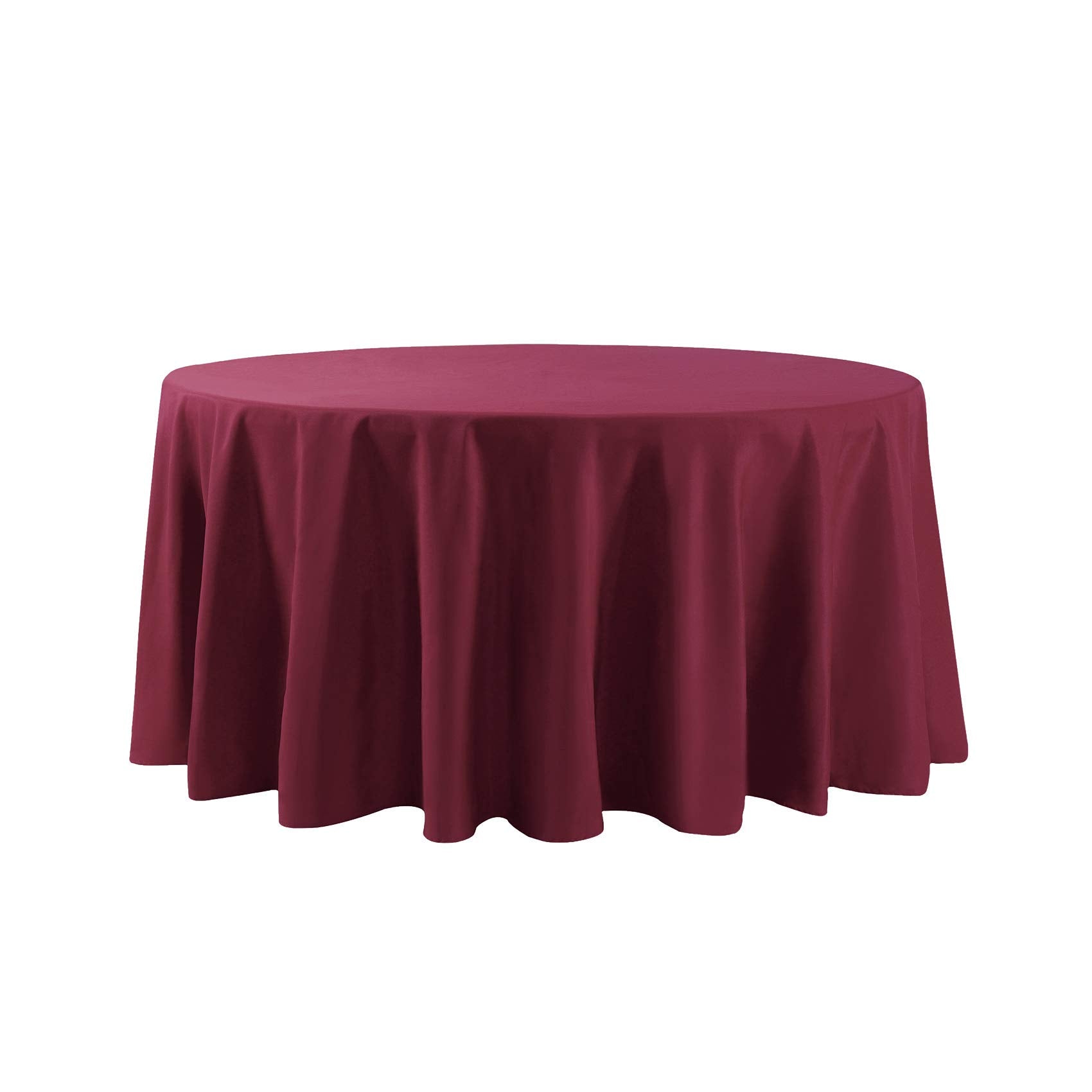 108 Inch Round Tablecloth Washable Polyester Table Cloth Decorative Table Cover For Wedding Party Dining Banquet(108 Inch,Burgun