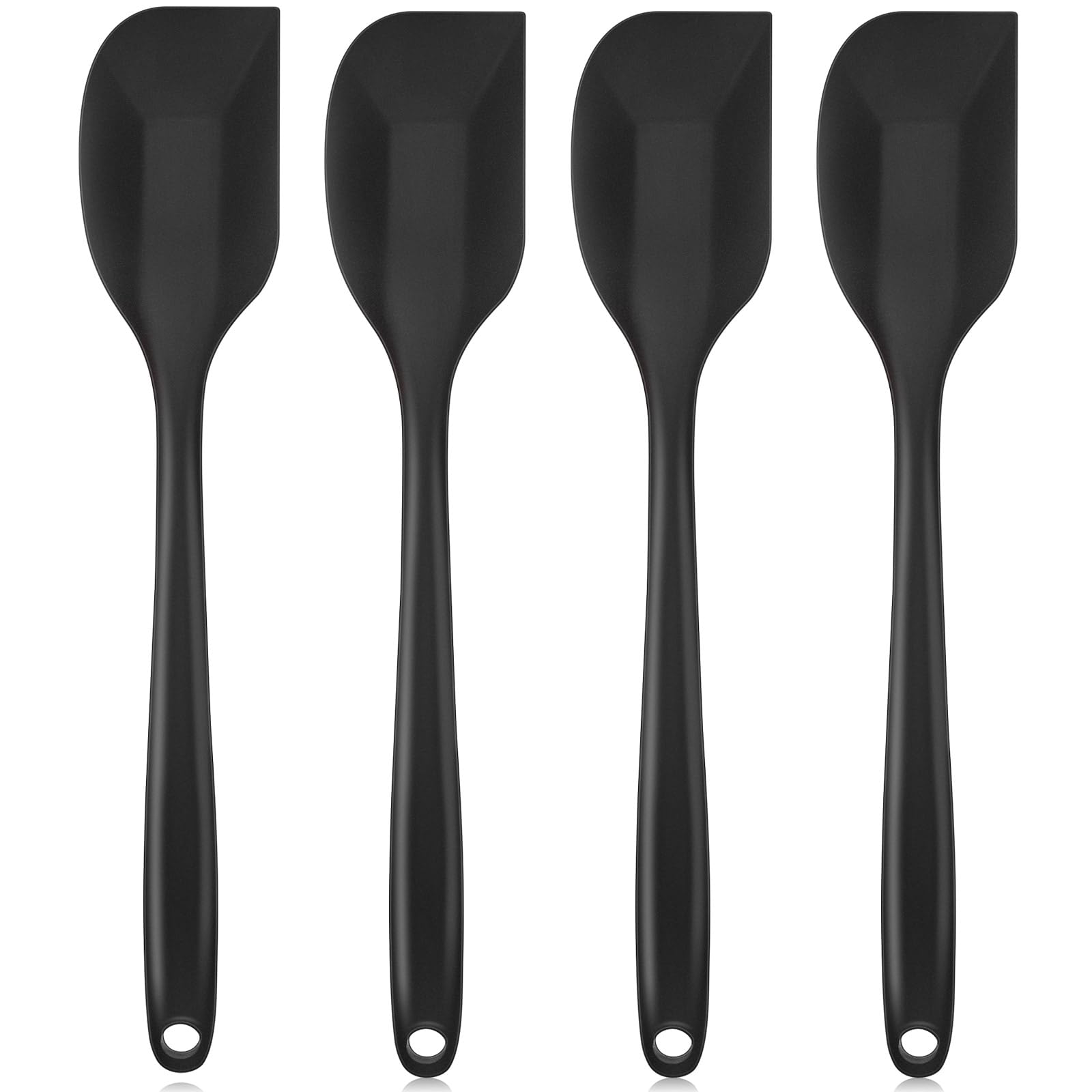 Shappy 4 Pieces Silicone Cooking Spoons 10.6 Inch Heat Resistant Kitchen Spoons for Mixing, Serving and Stirring Upgrade Large N