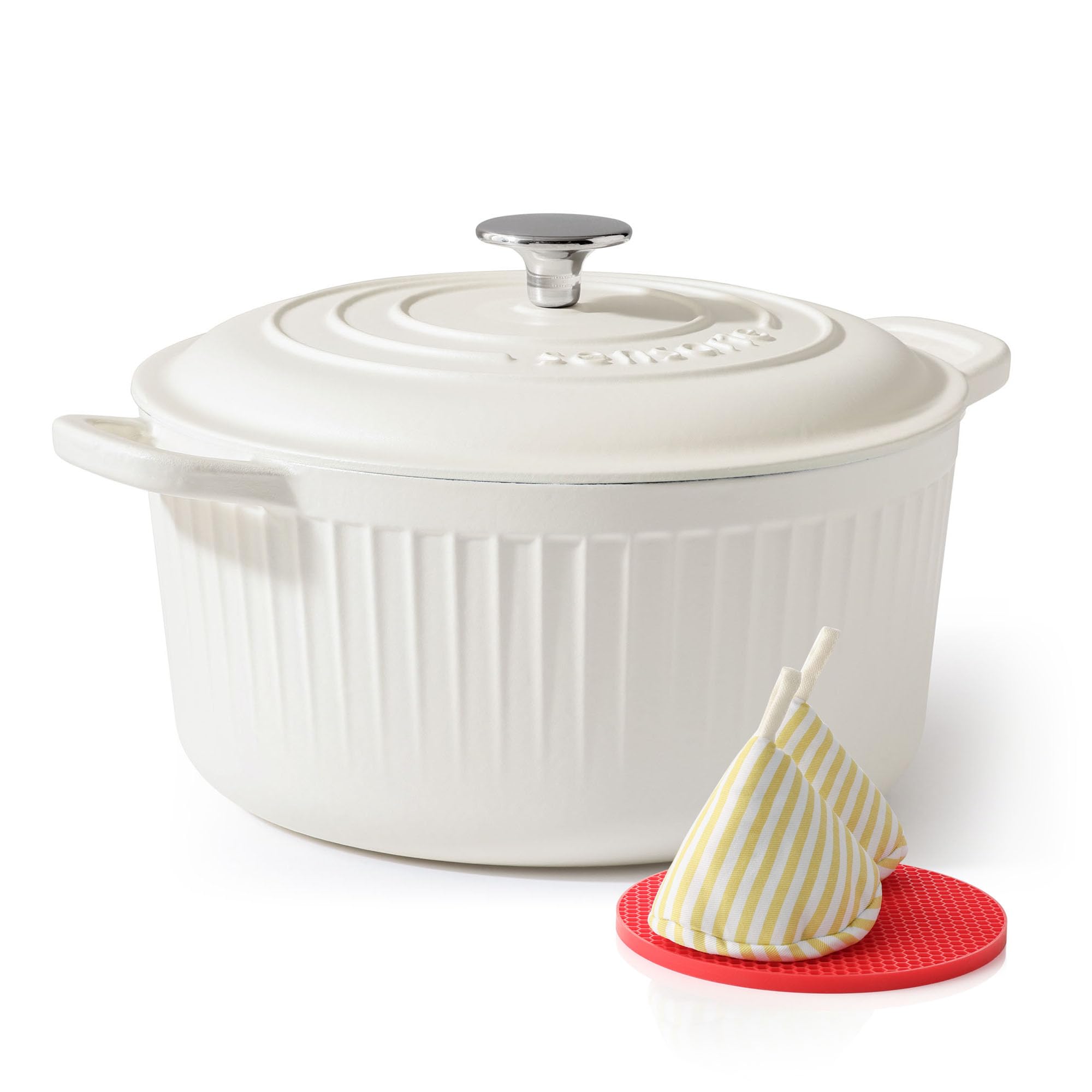 SENSARTE 5.5QT Enameled Cast Iron Dutch Oven Pot Casserole Dish with Lid