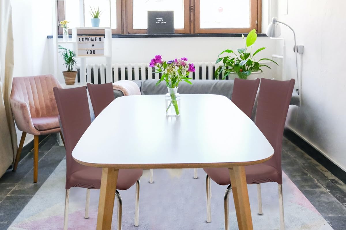 The Furnishing Tree Polyester Spandex Chair Cover Washable Stretchable Coffee Set Of 10