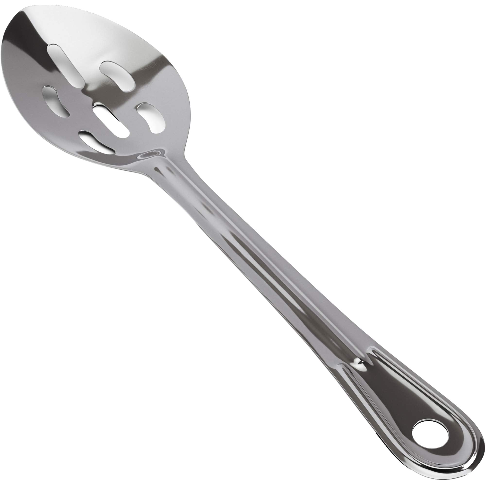 Super Strong, Ergonomic 11 In Serving Spoon 1 Pk Big, Slotted Stainless Steel Spoons For Cooking, Baking And Basting Best Kitche