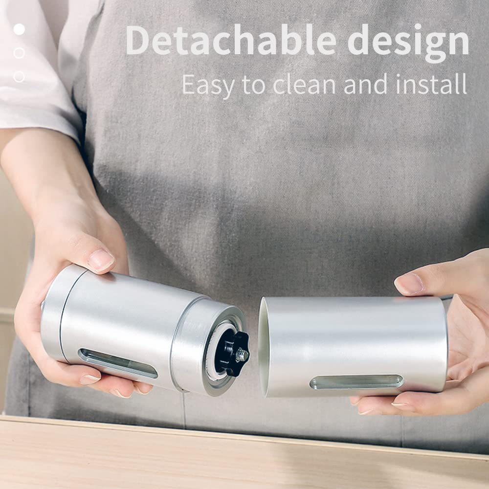 Manual Coffee Grinder, Stainless Steel Hand Coffee Grinder With Conical Burr, Portable Straight Handle Coffee Bean Grinder For H