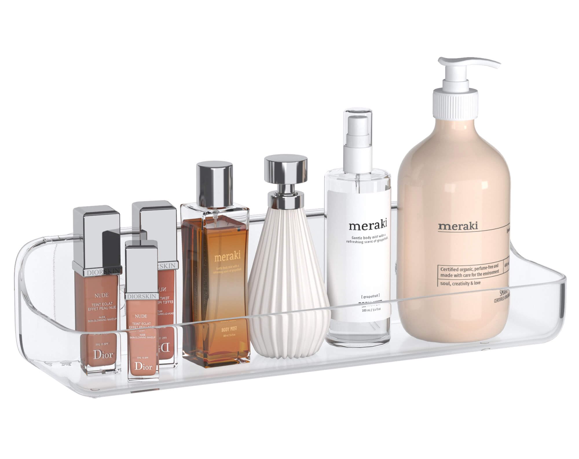 Tzamli Shower Caddy Bathroom Shelves, No Drilling Adhesive Shelf Plastic Clear Shower Organizer, Wall Mounted Shower Rack For Ba