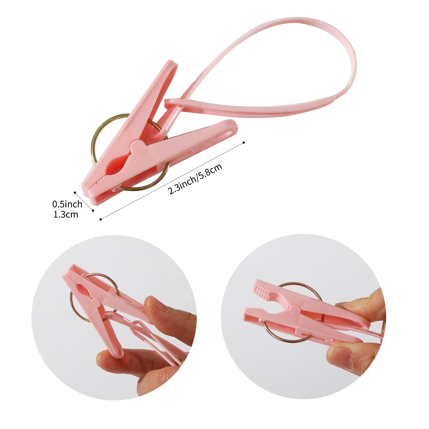 Syxupumi 24 Pack Plastic Clothes Pins Heavy Duty Outdoor For Hanging Clothes,Mini Clothespins With Hanging Rope,Hangers With Cli