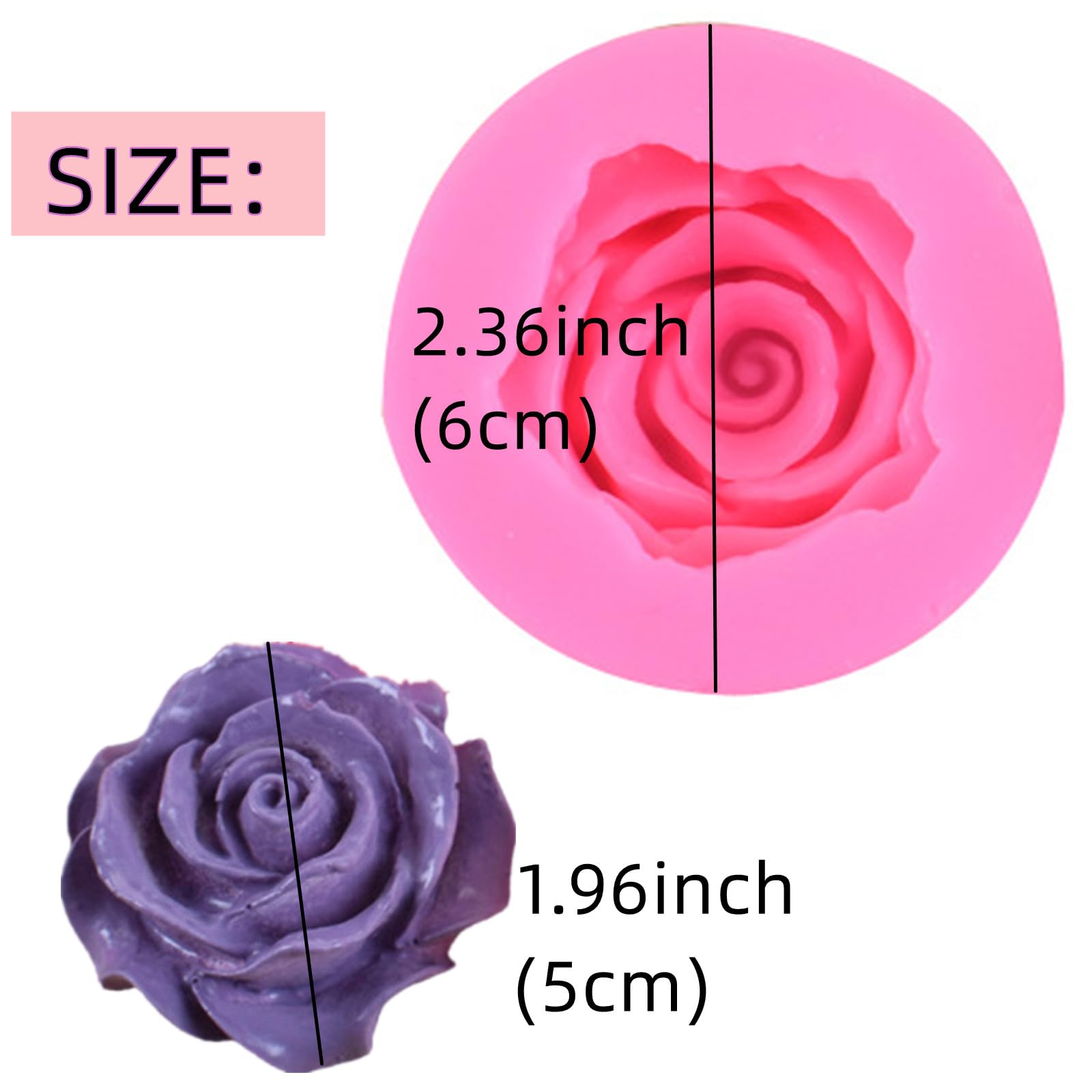 Beespring Rose Shape Silicone Fondant Soap 3D Cake Fondant Molds Rose Flowers Molds Cake Chocolate Mold Cake Decorating Baking T