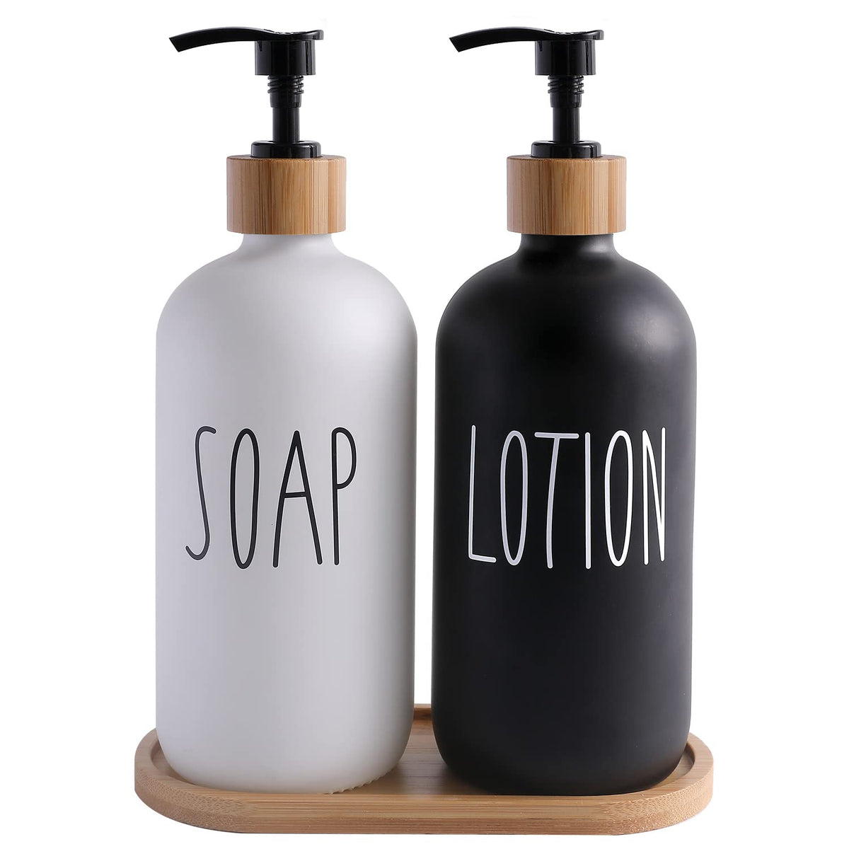Momeemo Soap Dispenser Bathroom Set With Hand Soap Dispenser & Lotion Dispenser, Bathroom Soap Dispenser Set Suitable For Farmho