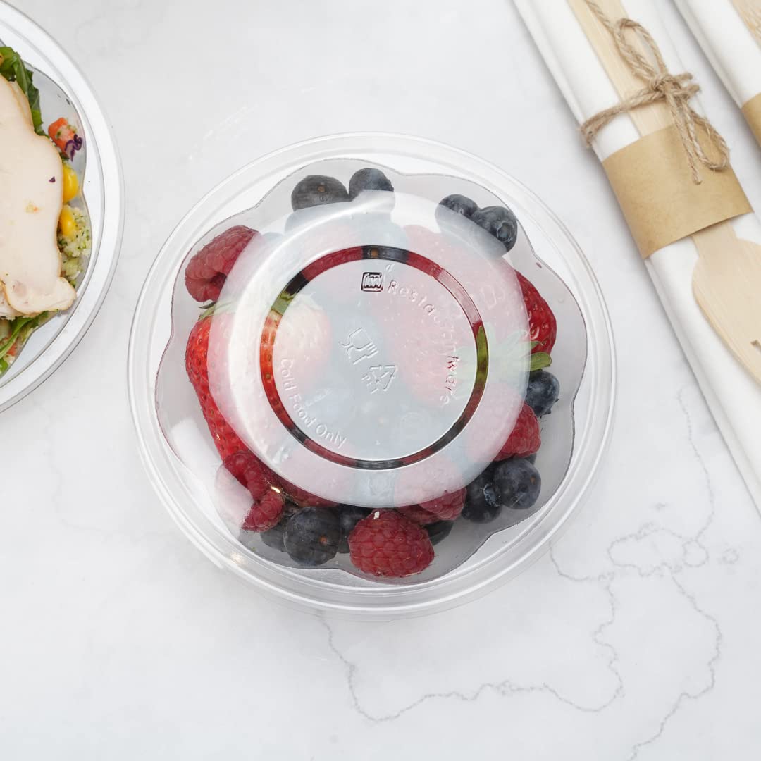 Restaurantware Lids Only: Thermo Tek Lids For 8- 12- 16-Ounce Disposable Salad Bowls 50 Round Deli Bowl Lids - Bowls Sold Separa
