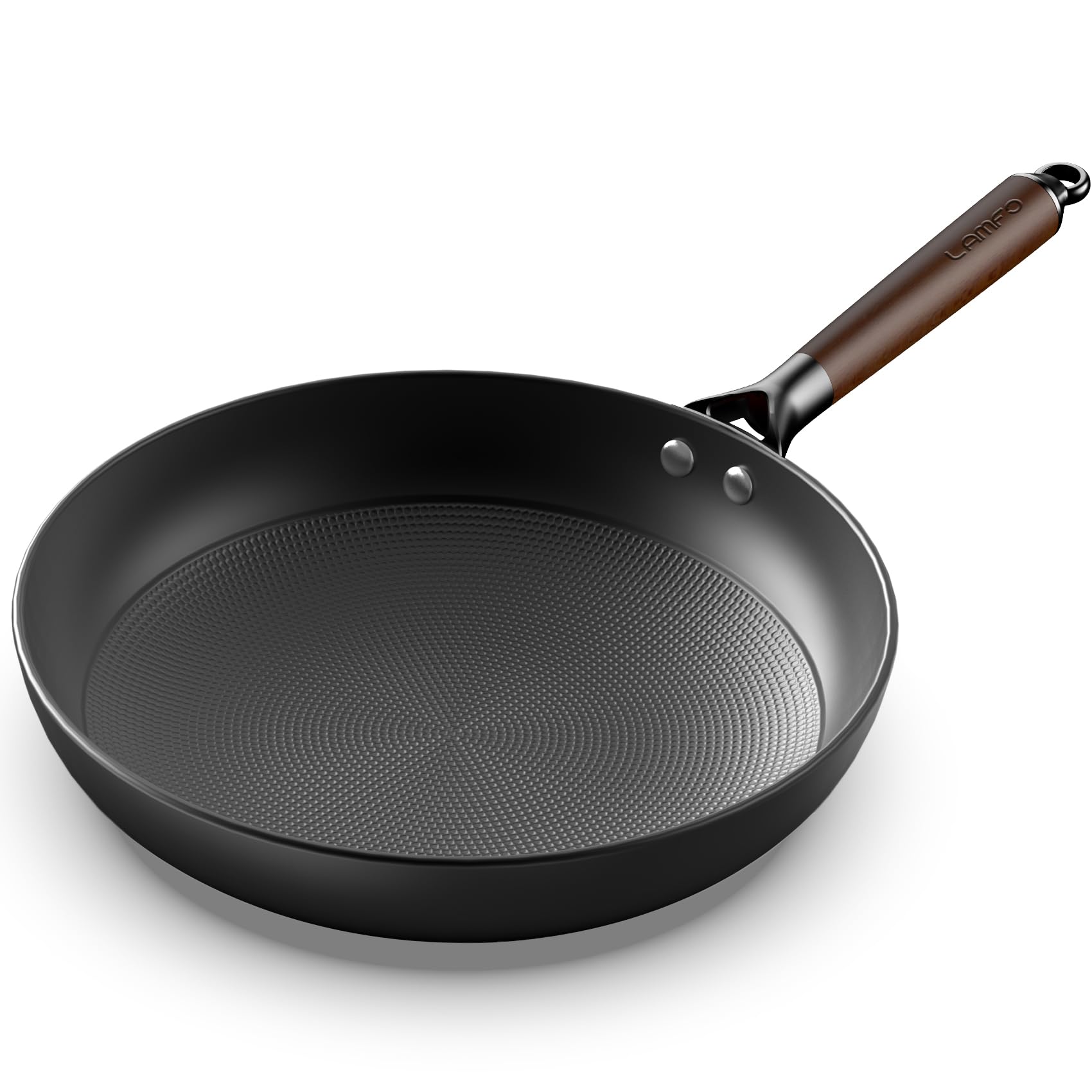 LAMFO Cast Iron Pan, 10 Inch Non Stick Frying Pans with Removable Handle Skillet, PFAS-Free, Egg Pan Nonstick Cooking Pan, Oven 