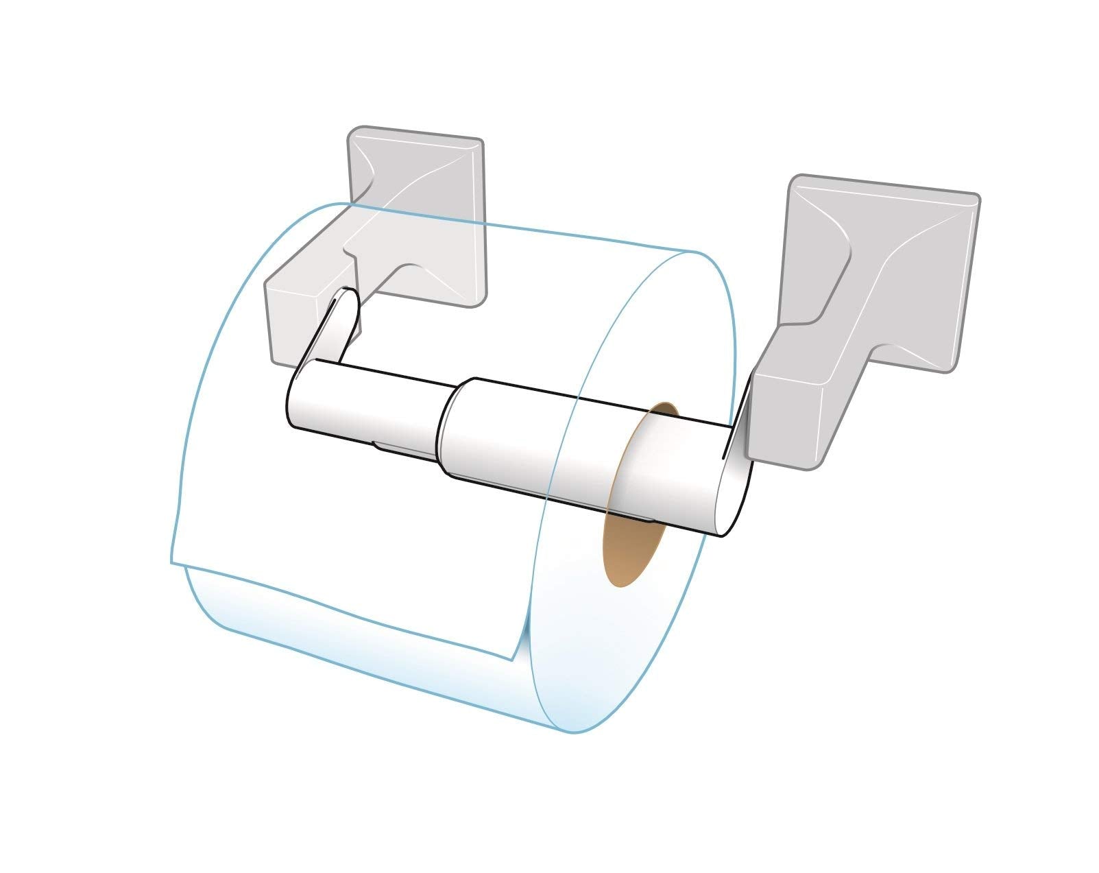 Teravan Standard Extender for Extra Large Toilet Paper, Black, Model TE-1003, Fits Double & Triple Rolls, Durable Plastic Material