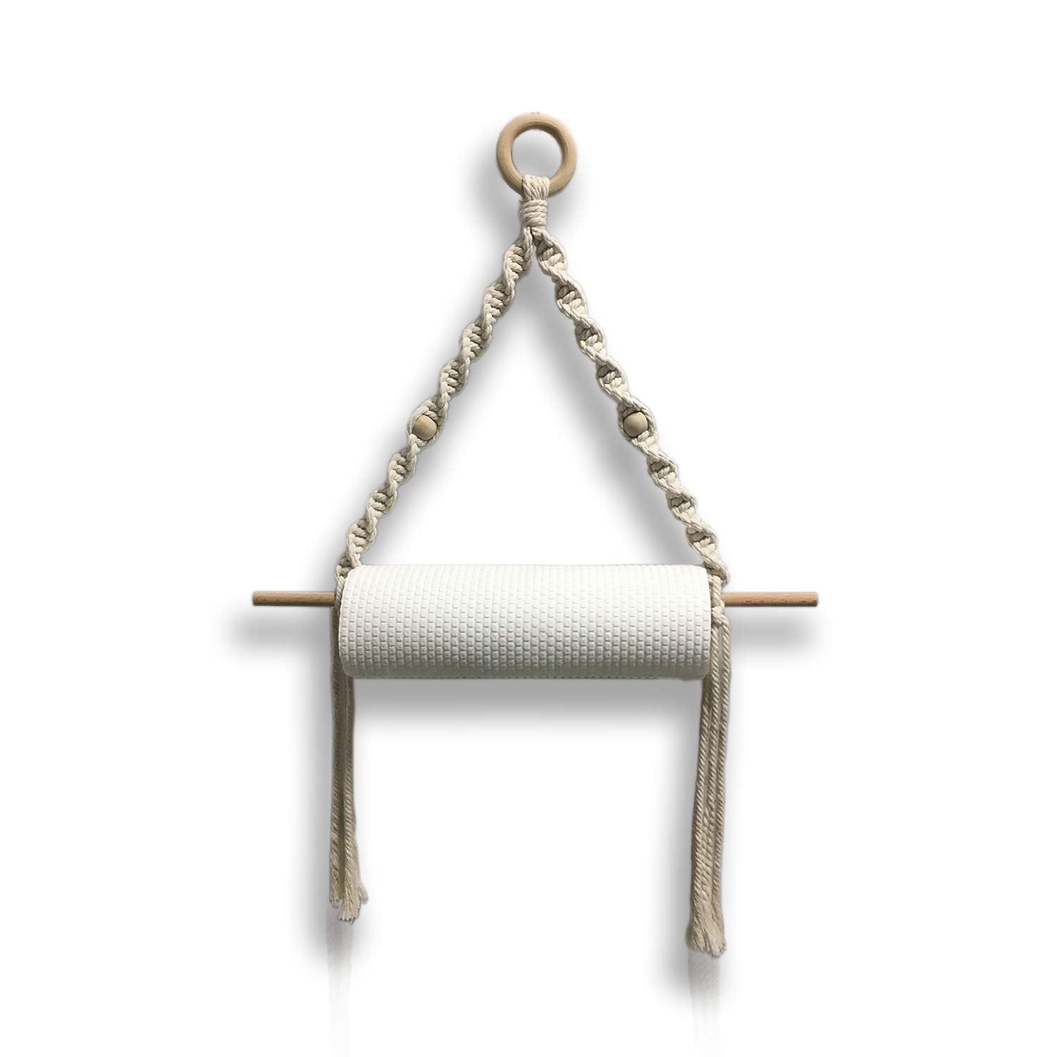 Boho Paper Towel Holder - Macrame Paper Towel Hanging For Kitchen Bathroom