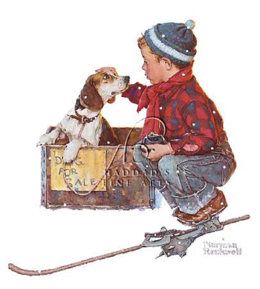 A Boy Meets His Dog by Norman Rockwell A Boy and His Dog Series11x14 Art Print Poster
