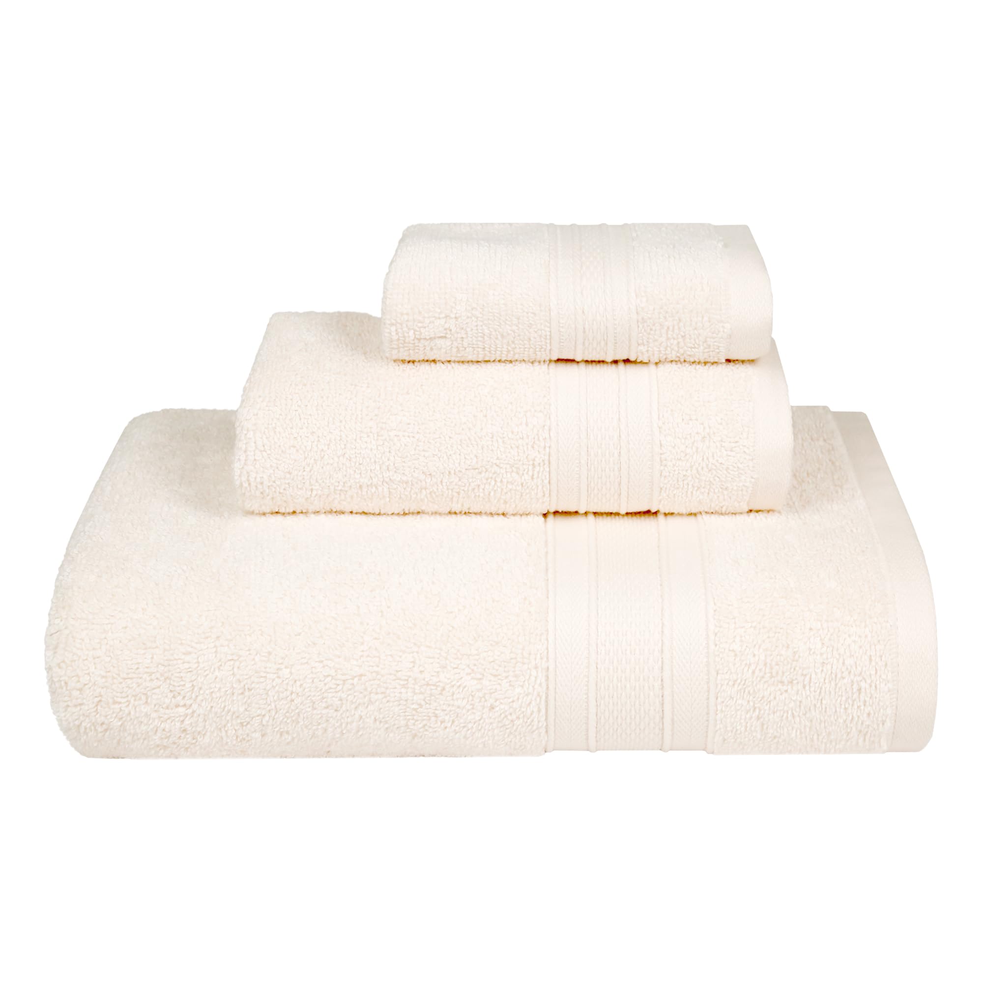 Trident Soft Comfort Air Rich Towels For Bath, 100% Cotton Towel, Super Soft, Highly Absorbent, 3 Pieces Towel Set, 500 Gsm - Li