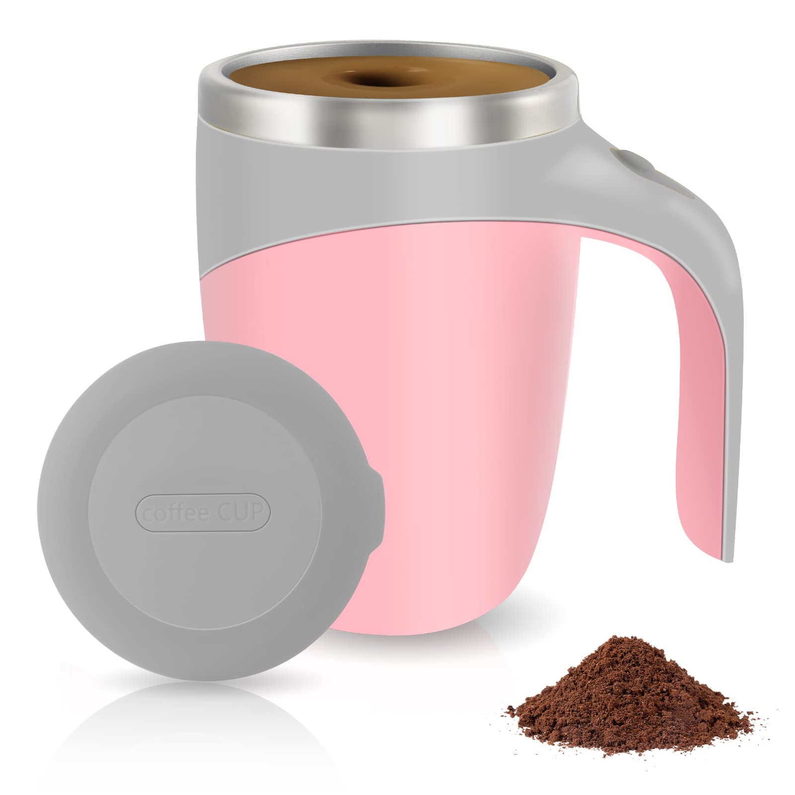 TXLOOK Automatic Magnetic Stirring Coffee Mug, Rotating Home Office Travel Mixing Cup,Funny Electric Stainless Steel Self Mixing