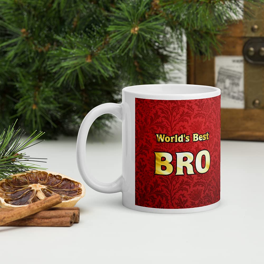 PRINTZILLA PZWM CM15 Microwave Safe Coffee Mug for Gift to Sister Brother Rakhi Birthday 300ml, World Best Bro