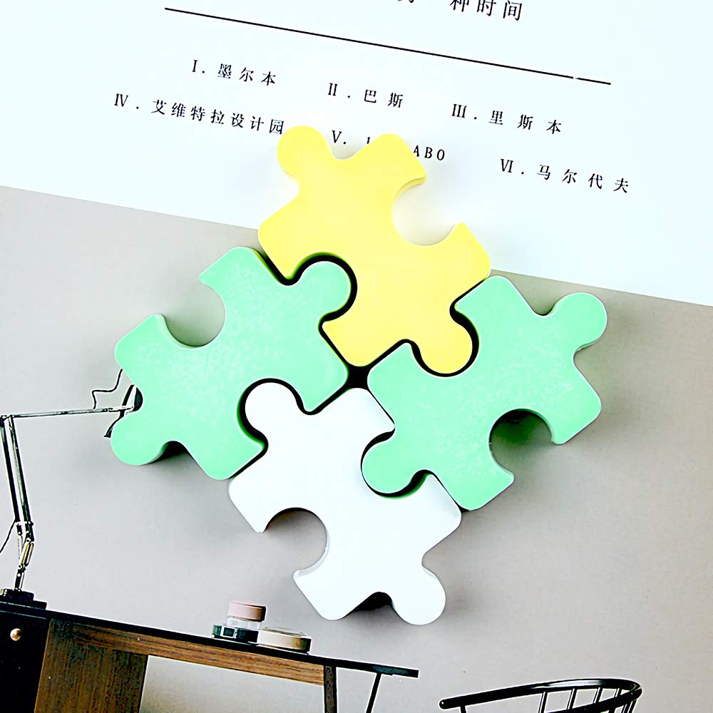 Moldfun 2 Pack Puzzle Piece Silicone Molds For Making Chocolate Candy Gummy Jello Jelly Baking Cake Cookie Mini Soap Resin Wax C