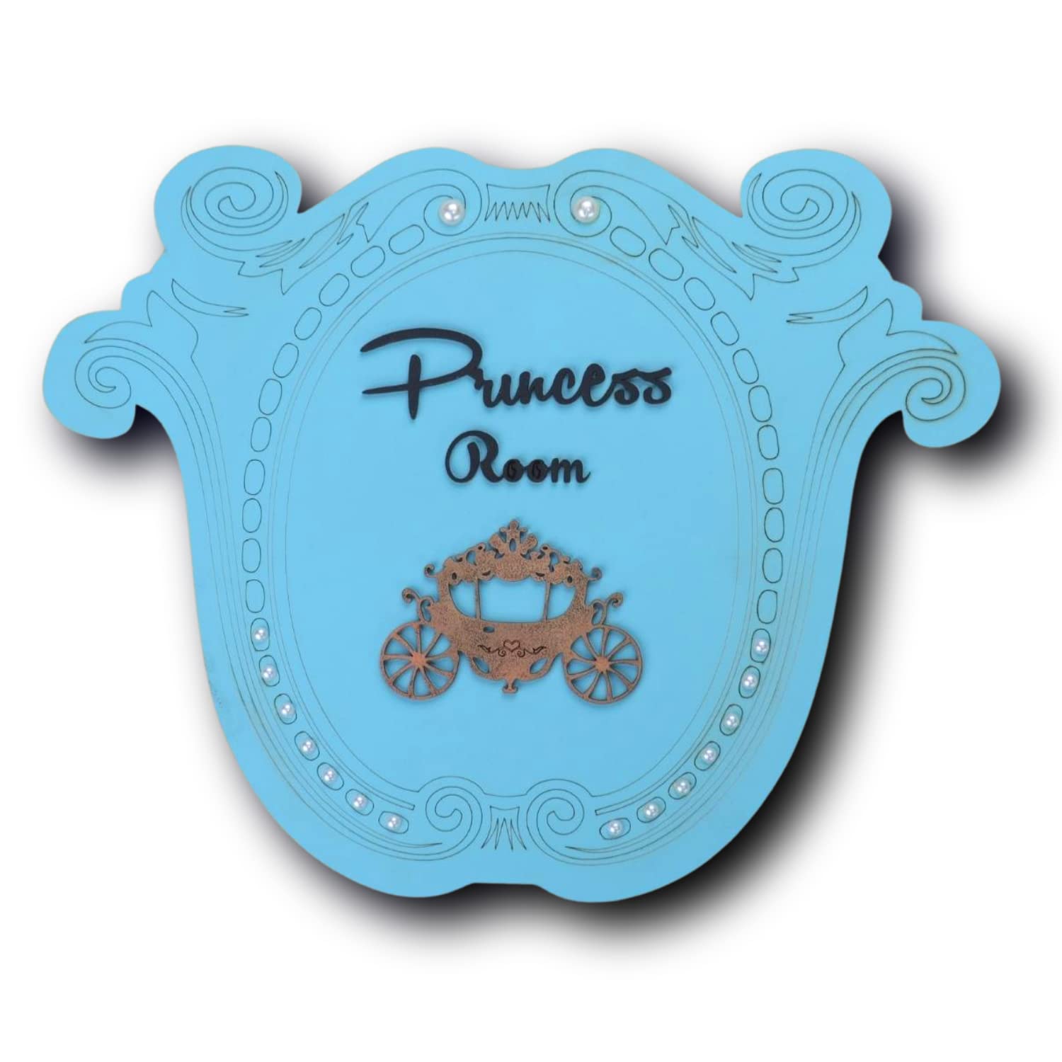 Chalk My Theme Royal Princess Room Wooden Wall Signage 14 X 11 Inches Wooden Wall Hangings Decor, Decorative Items For Girls, Bo