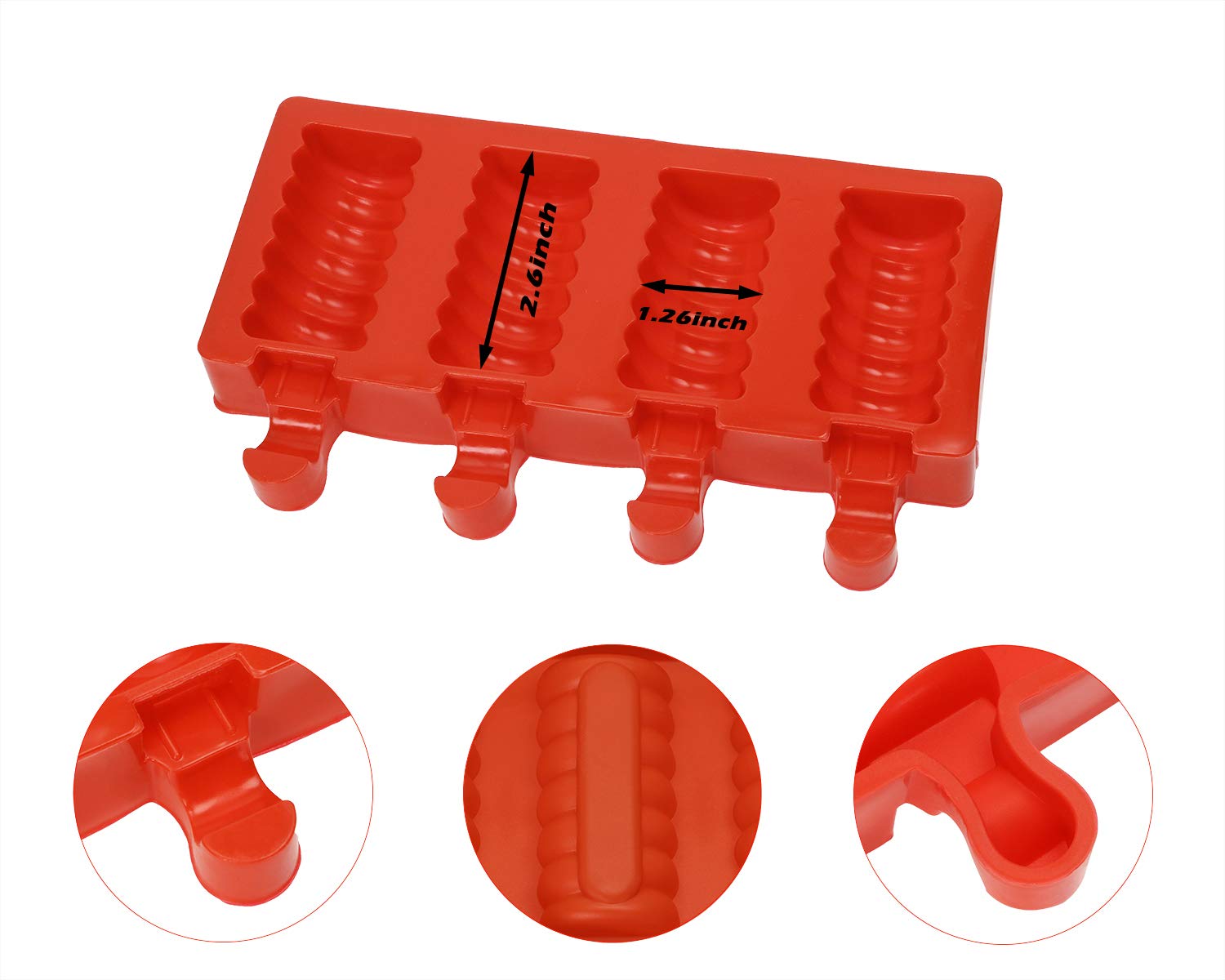 Mini Skater 1 Picece 4 Cavities Mini Ice Pop Molds Silicone Molds Ice Cream Candy Bar Making Tool Juice Shape Ice Pop Barrel Diy