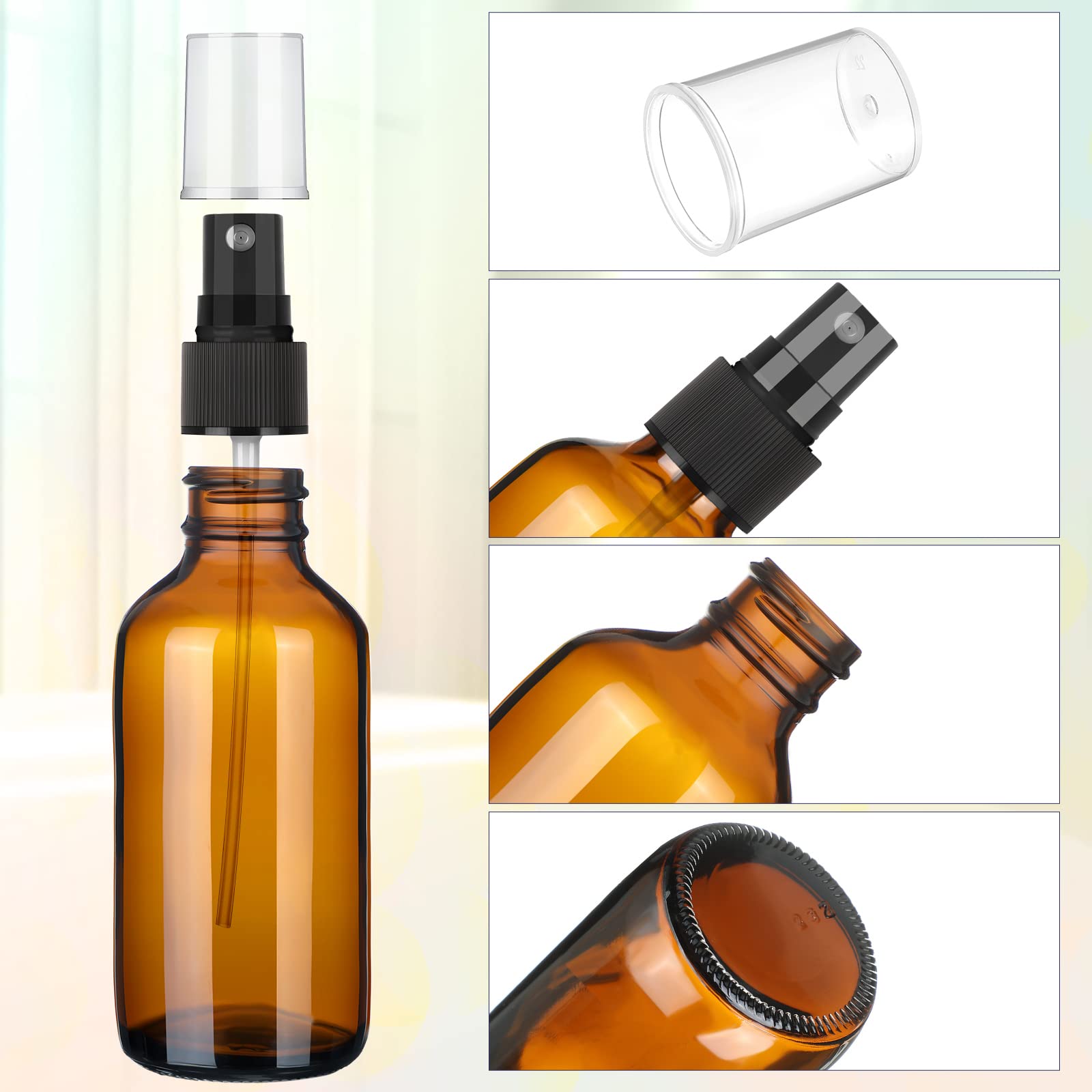 Yungyan 100 Pcs 4 Oz Mini Glass Spray Bottles Empty Small Essential Oil Bottles Fine Mist With 3 Funnel 5 Dropper Cleaning Brush