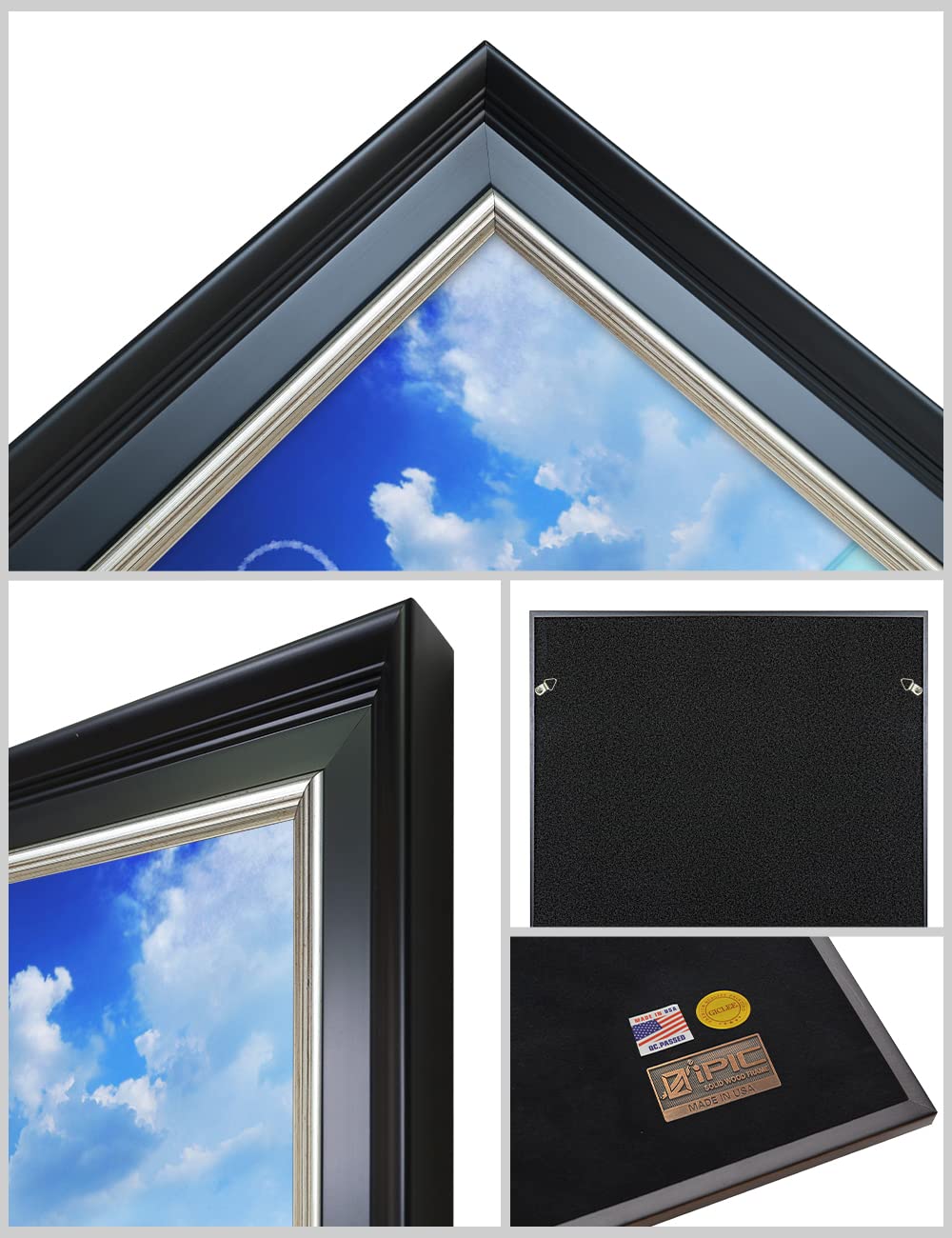 Ipic - Seaside Skywriting, Personalized Ideal Gift Custom Framed Wall Art With Names And Date, Giclee Prints With Solid Wood Fra