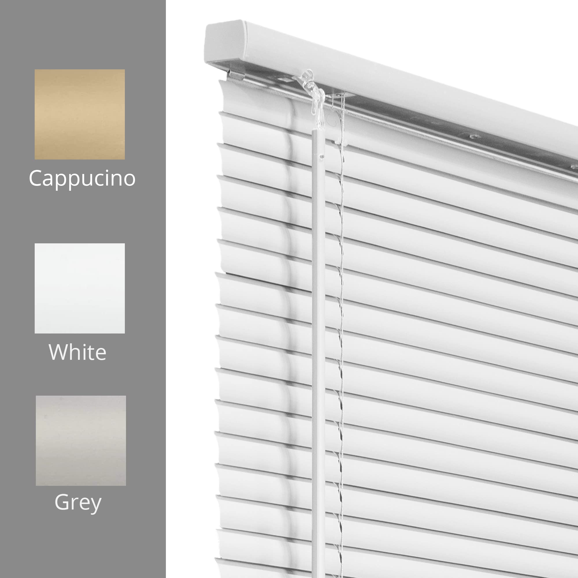 CHICOLOGY Mini Blinds for Indoor Windows - 12W x 36H, White Horizontal Vinyl Blinds | Cordless | Easy to Install | Sleek Low-Pro