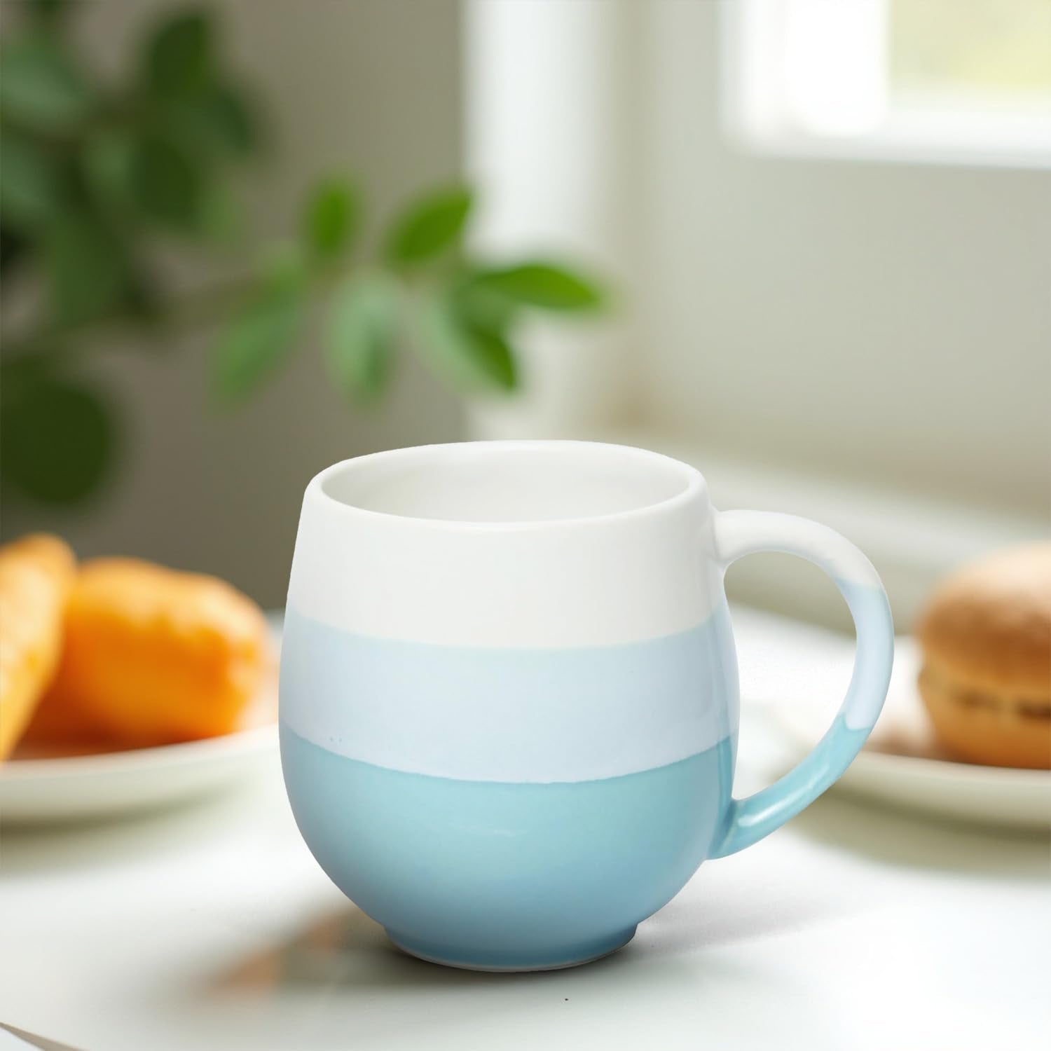U & U UNIQUE UTILITIES Ceramic Coffee Mug Milk Cup for Home & Office Gift (Sea Green) - 450 ML