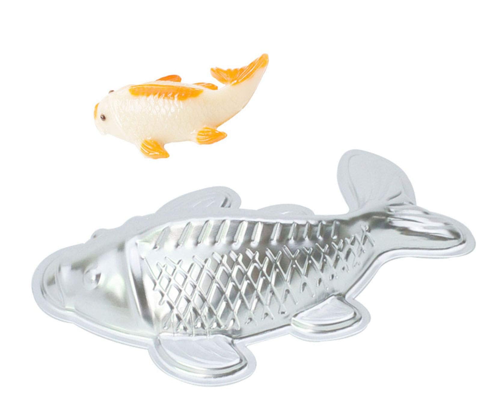 Zdywy 10 Inch Fish Carp Shaped Aluminum 3D Baking Mould Cake Mold Tin Birthday Cake Pan - Fish Carp