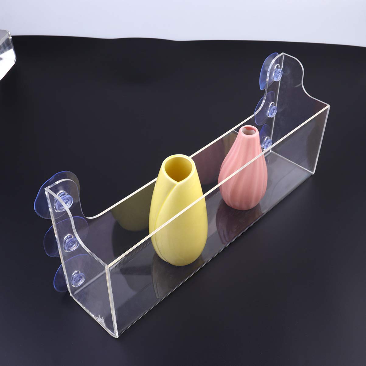 Doitool Suction Cup Refrigerator Rack Organizer, Clear Acrylic Refrigerator Storage Shelf For Refrigerator To Can Hold Spices, J