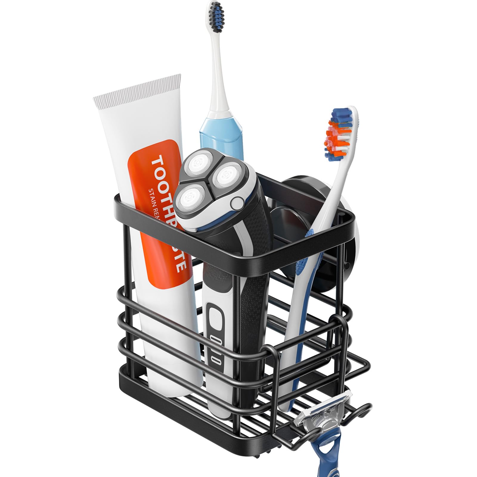 Taili Patented Suction Cup Toothbrush Holder, Stainless Steel Anti-Puddling Shower Toothbrush Holder, No Drilling Removable Orga