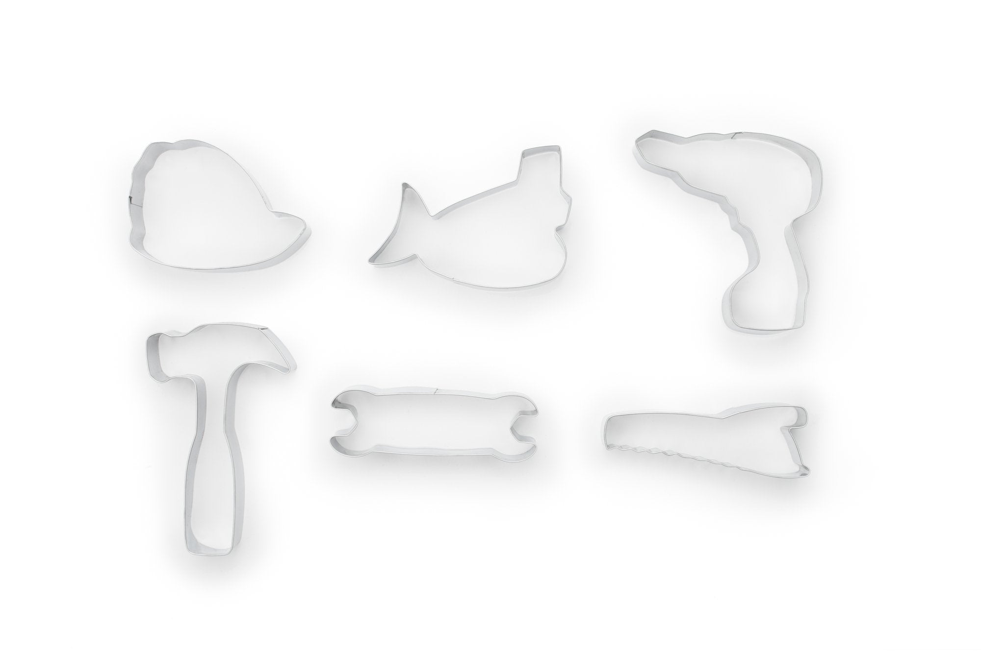 Fox Run Cookie Cutters, Set Of 6, Construction, Metallic