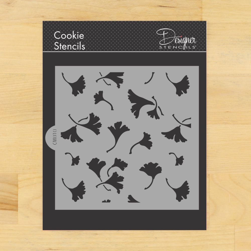 Ginko Leaves Allover Cookie And Craft Stencil By Designer Stencils