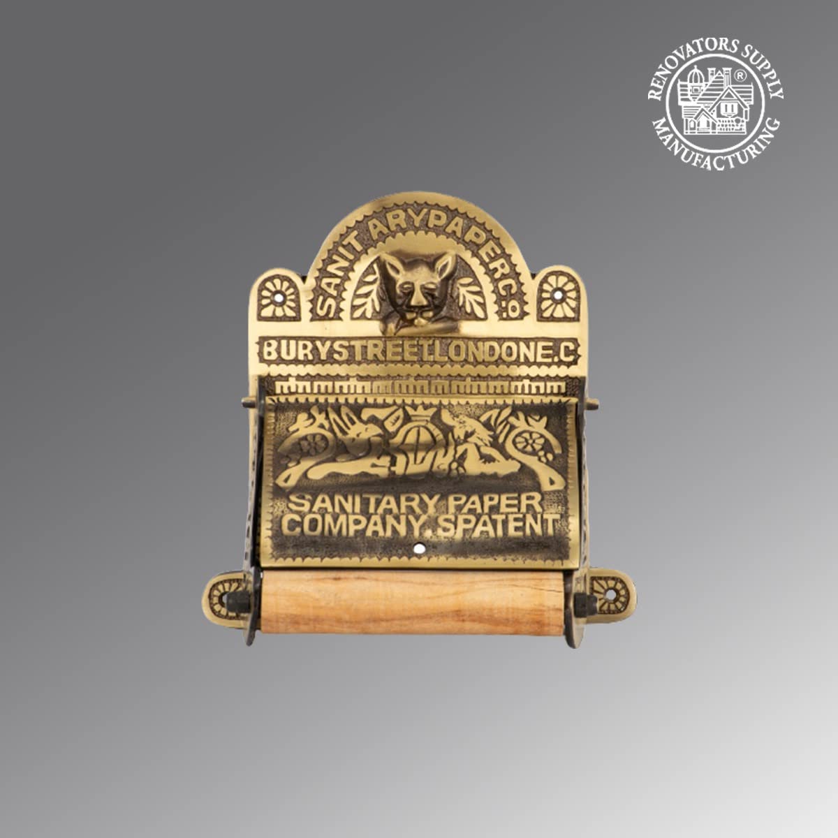 Renovators Supply Manufacturing Antique Brass Wall Mount Toilet Tissue Paper Holder 6.9'' Wide Victorian Style Rust Resistant So