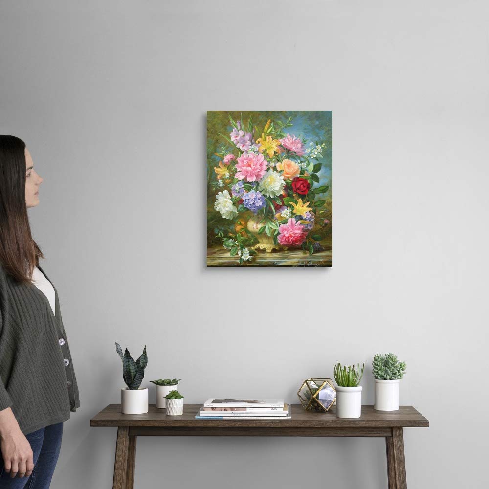 Canvas On Demand Peonies And Mixed Flowers Canvas Wall Art Print By Albert Williams, Classic, Home Decor, Floral Artwork, Flower