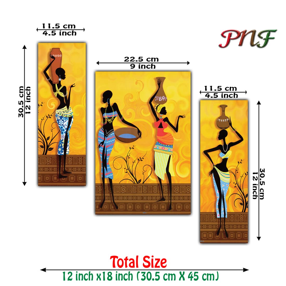 pnf Modern Abstract Art Set of 3 MDF Panel-0888-(MDF,Multicolour,18x12inch)