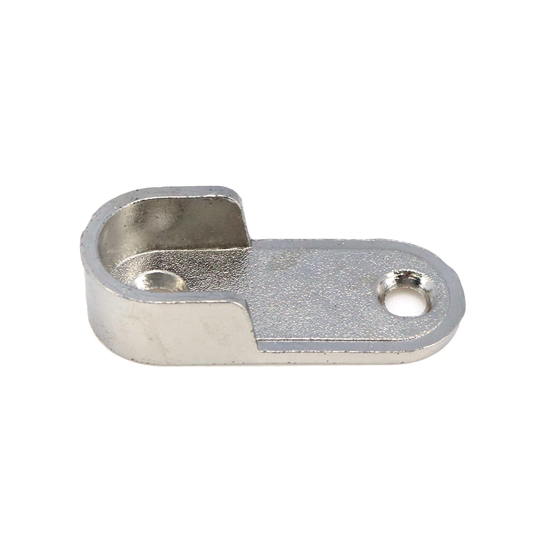 Mcredy 2 Pair Zinc Alloy Oval Hanging Rail Rod Holder End Bracket Support For Wardrobe Closet Silver 0.63'' Inner Size