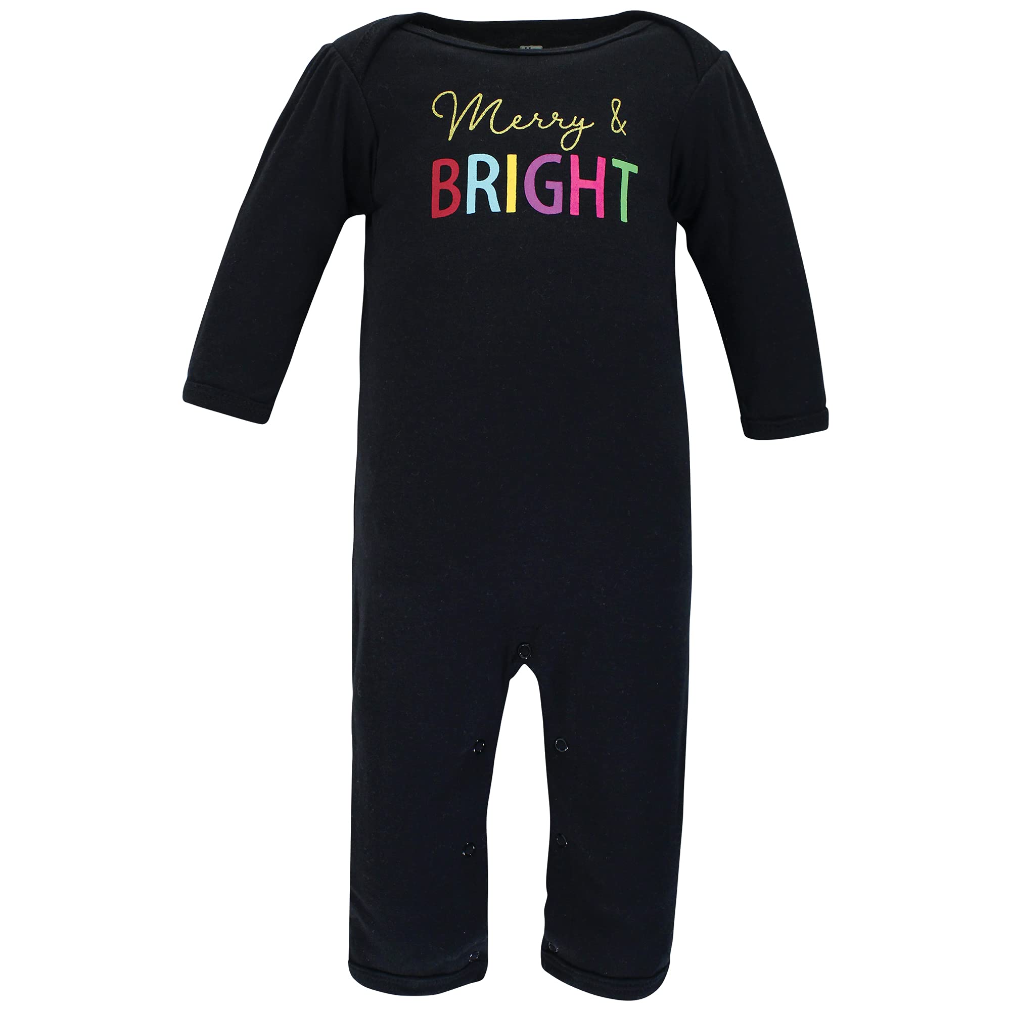Hudson Baby Unisex Baby Cotton Coveralls Merry And Bright, 3-6 Months