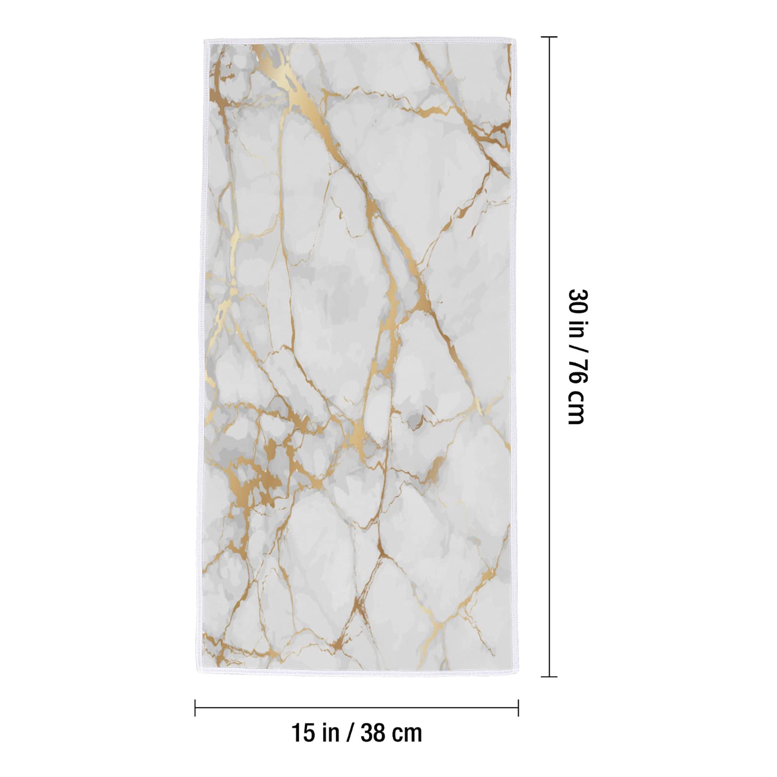 Bardic Gold Marbling Hand Towel - Soft, Absorbent, Quick Dry, 15 X 30Inch, Polyester & Cotton, Bathroom, Kitchen, Beach, Spa, Gy